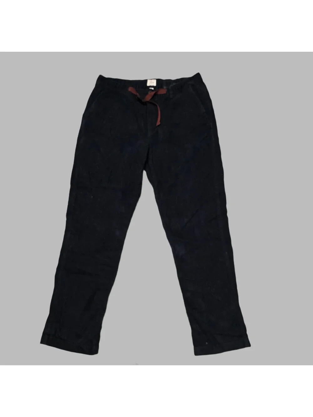 J Crew Pants Mens Navy Blue Corduroy Chino Belted Straight Leg Cords L